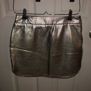 gold mini skirt